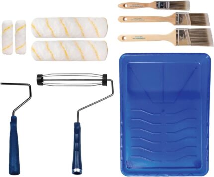 Pro Grade Paint Roller Kit, Brush & Roller,10 Piece Set, Wall Painting Naps for Professionals & Homeowners - All Paints & Stains, Washable, Reusable, Easy to Clean, Superior Absorbency.