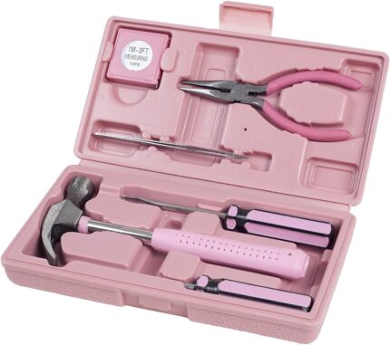 PinkTool Set,Includes – Hammer, Screwdriver Set, Pliers (Tool Kit for The Home, Office, or Car)