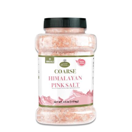 Good Tierra Himalayan Pink Salt in Jar - Coarse, 2.5 lb - Ideal for Bath Salt, Table Salt Grinders, and Spice Jars